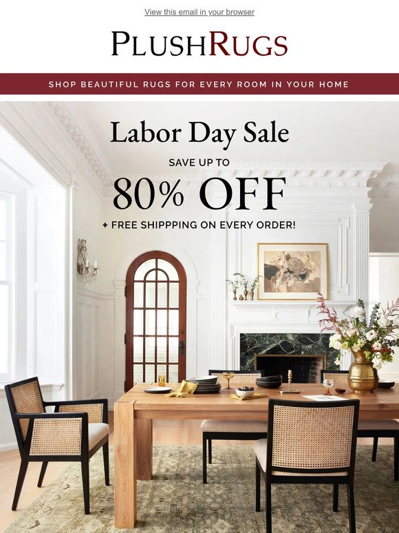 Labor Day Savings Alert: Up to 80% Off Rugs!