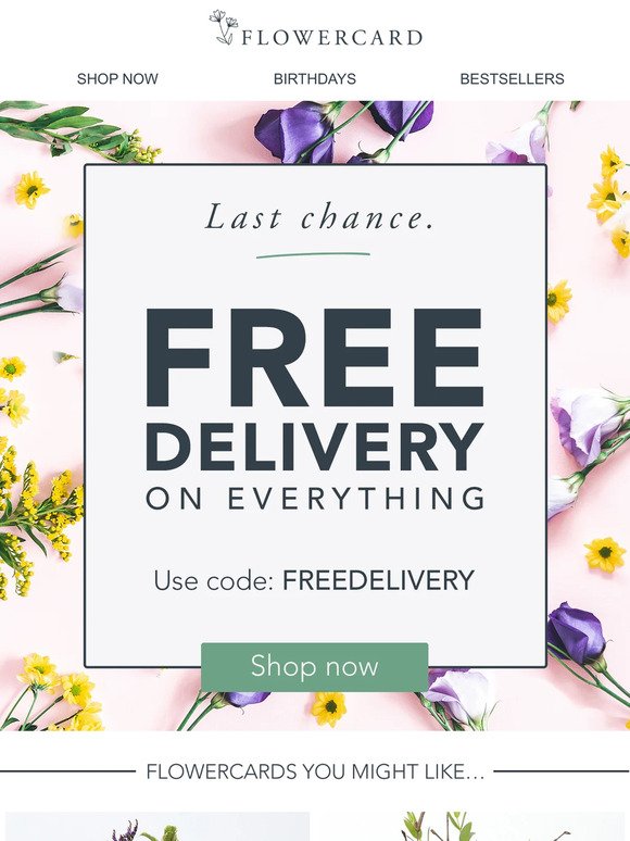 Last chance for FREE delivery
