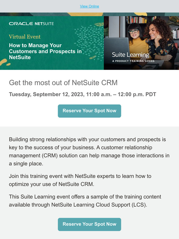 NetSuite Virtual Event How to Manage Your Customers and Prospects in