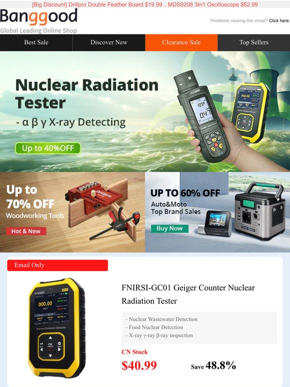 [DIY Tools Sale Up to 70% OFF] Nuclear Radiation Tester Only $42.99! Drillpro Angle Grinder $34.99!