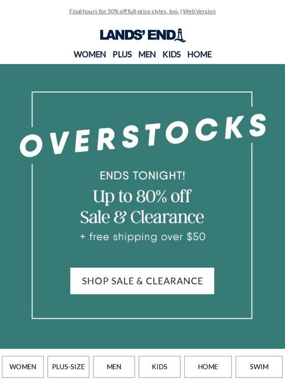 Last call! Up to 80% off sale & clearance