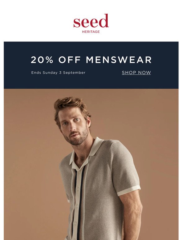 20% Off Menswear