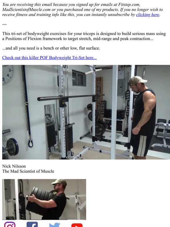 fitstep A simple bodyweight triset for MASSIVE triceps... Milled