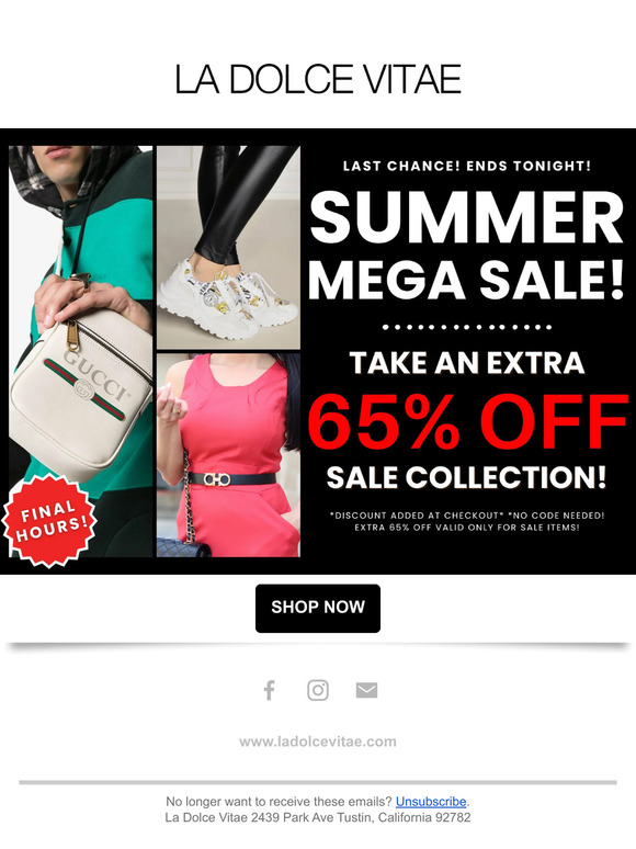 ⏰ FINAL HOURS! Extra 65% Off Mega Sale!