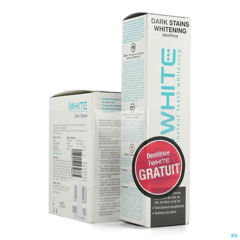 Iwhite Dark Stains 10 + Tandpasta Whitening 75ml