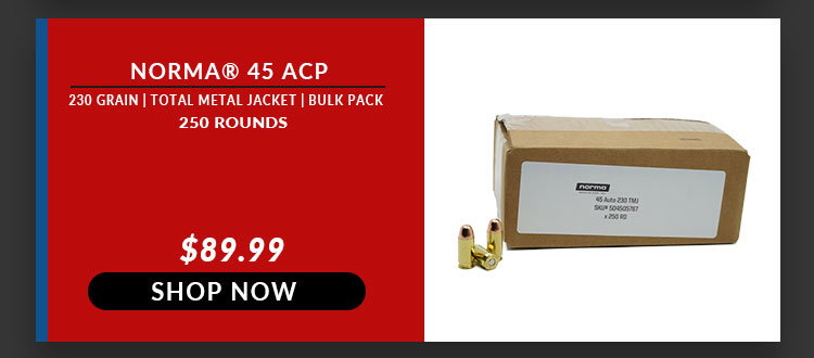 Norma – 45 ACP – 230 Grain – FMJ (Bulk Pack)