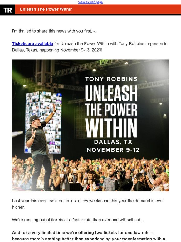 Join Tony in-person this November!