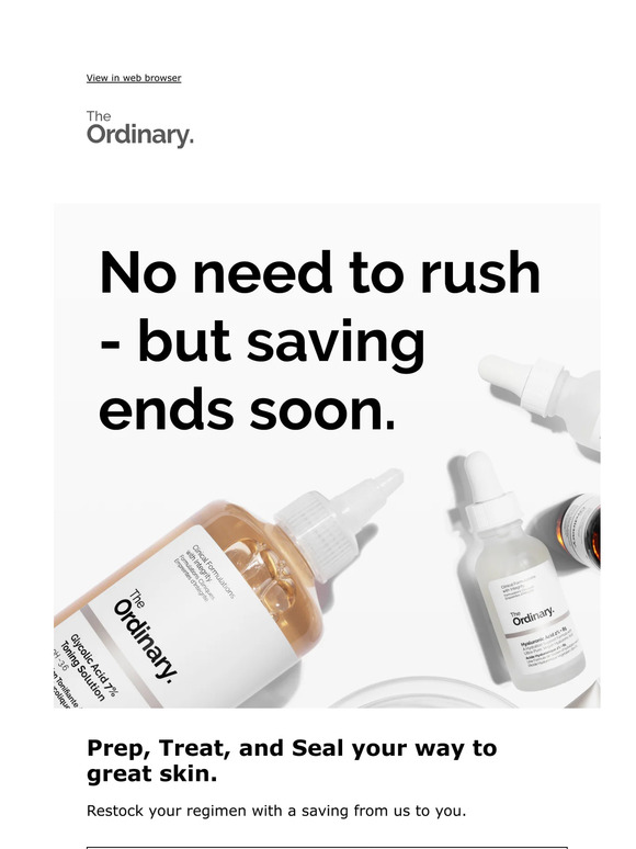 The Ordinary: Savings on all skincare.  Milled