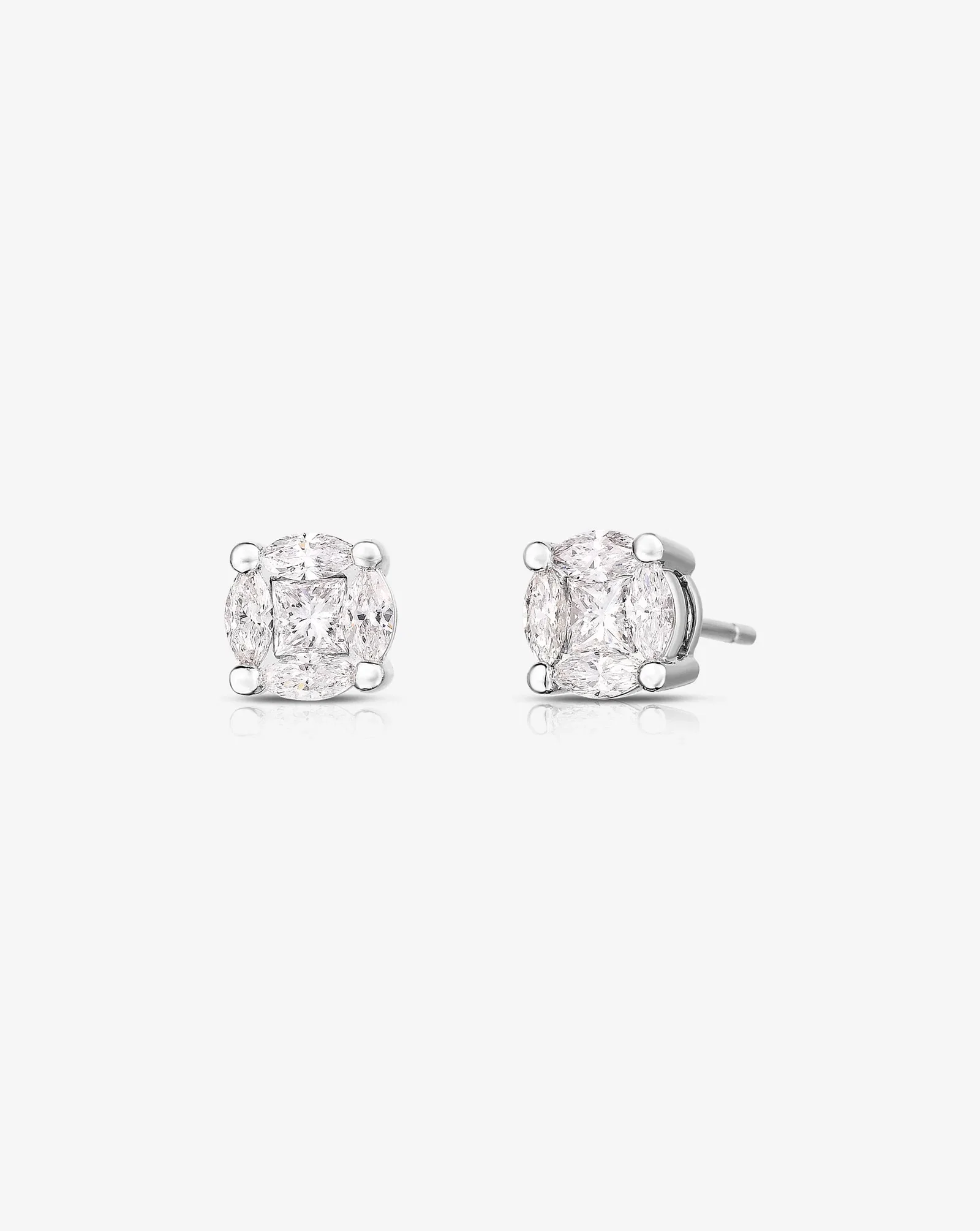 Image of Round Illusion Diamond Studs