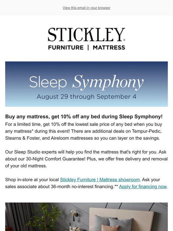 Save on mattresses and more during Sleep Symphony!