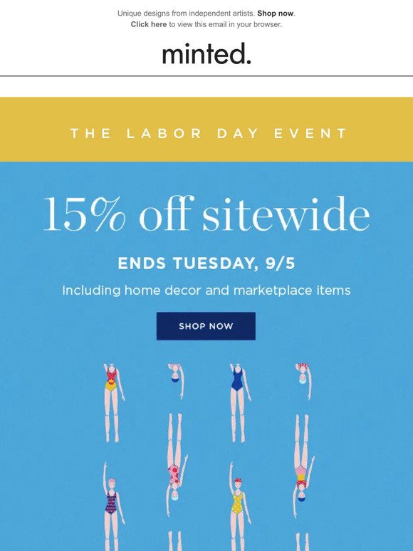 This just in: 15% off sitewide.