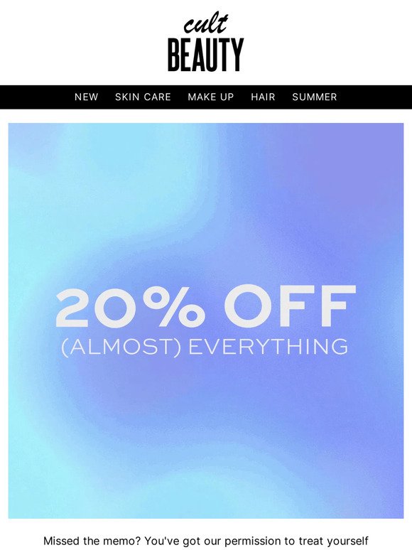 Ends soon: 20% OFF (almost) everything