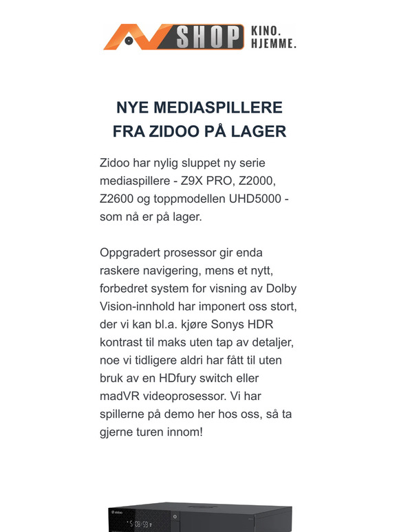 Tid for mer Kino. Hjemme.?