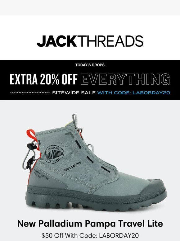 $50 Off New Ultra-Lightweight Boots by Palladium + Extra 20% Off All G-SHOCK, Knockaround, Casio & More Top Brands!