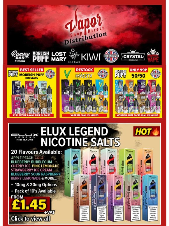 Full Restock on ELUX Salts🔥 OXVA Xlim SQ, Zeus Juice, FAZE E-Liquids, Aspire GOTEK X kits and more Restocks!