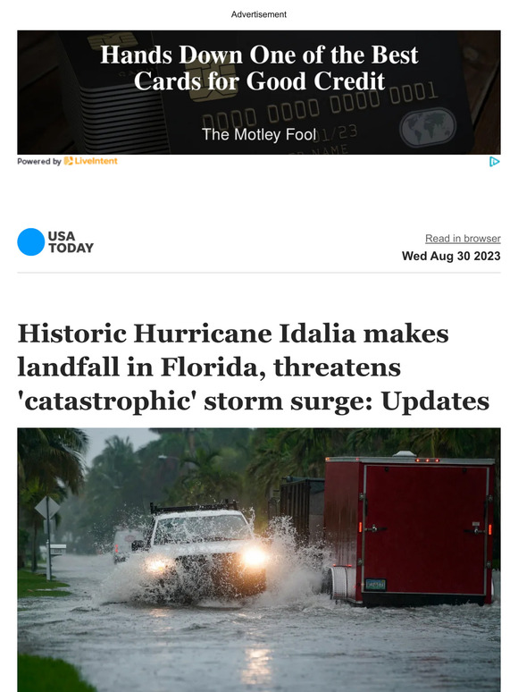 USA TODAY: News Alert: Historic Hurricane Idalia Makes Landfall In ...