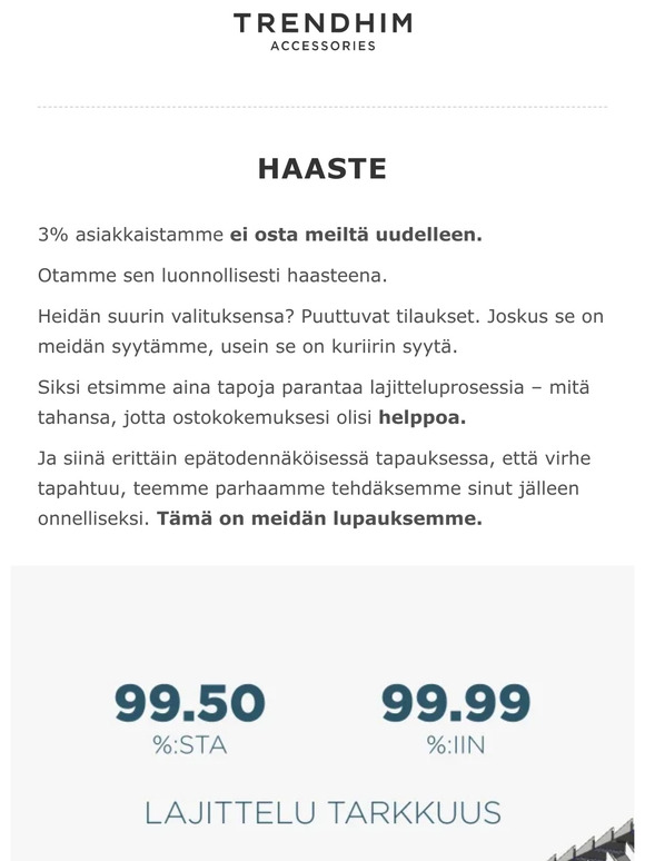 3% ei osta meiltä enään