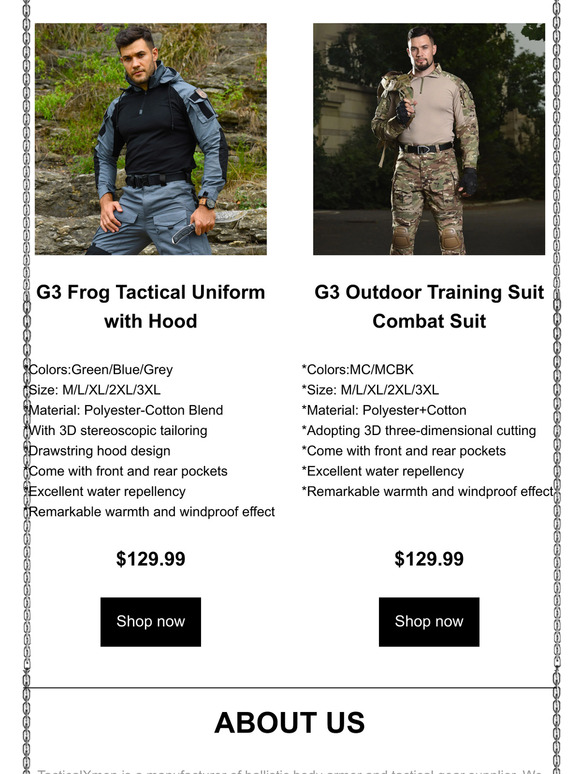 TACTICALXMEN Two New Tactical Combat Suit 🛒🤞🔛 Milled