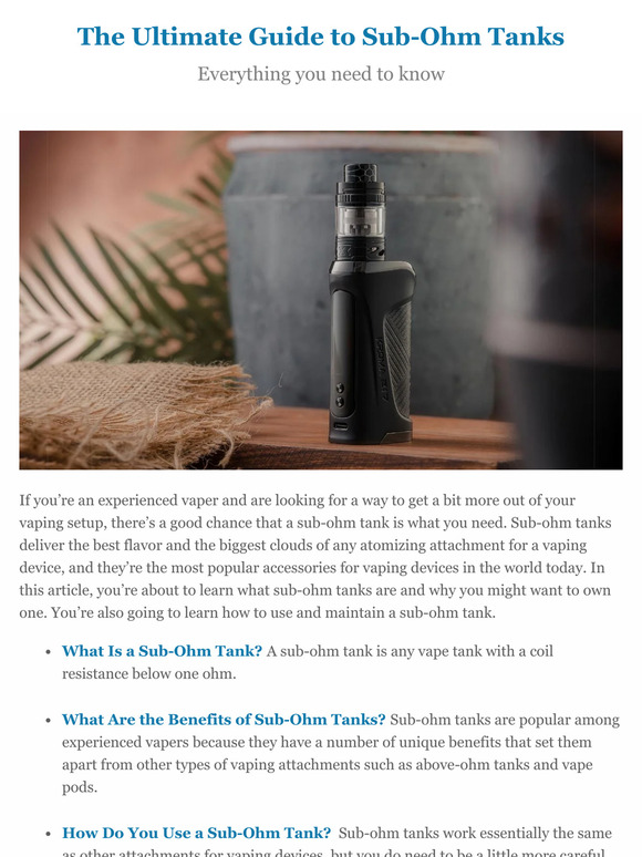 Innokin Technology The Ultimate Guide to SubOhm Tanks Vaping 101