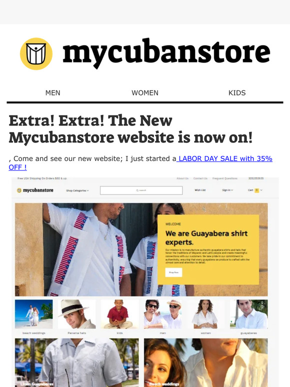35% OFF Labor Day Savings + New Site Launch at mycubanstore