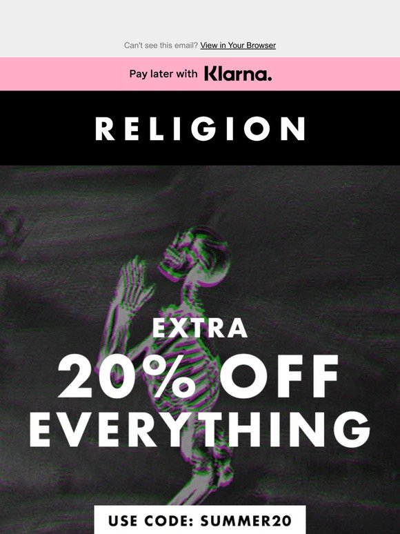 20% off EVERYTHING / For 24h only 🔥