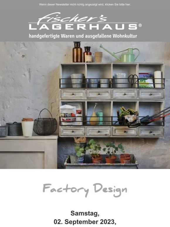 Umfangreiche Container-Ankündigung zum Thema ‚Factory-Design‘ am 2.September 2023