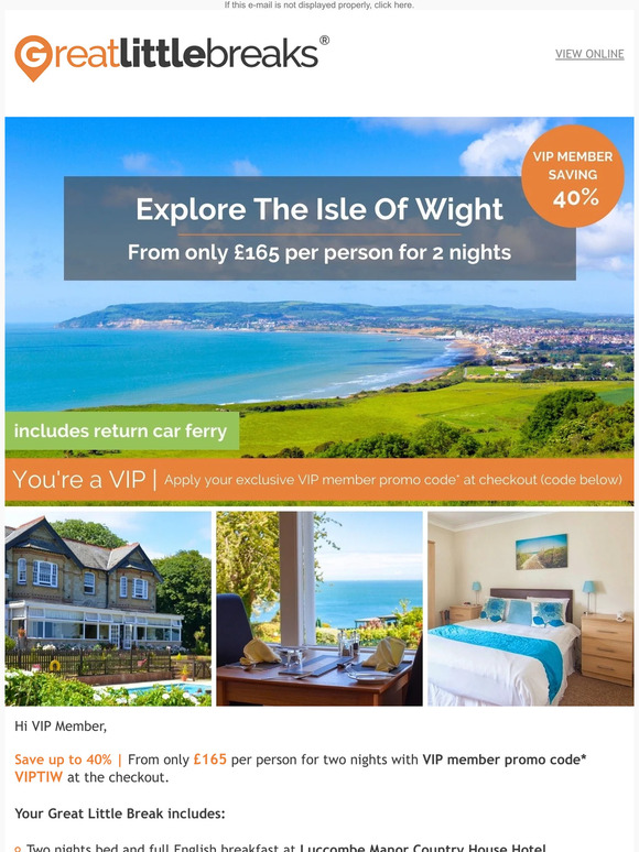 Explore the Isle of Wight | SAVE up to 40% with your VIP discount