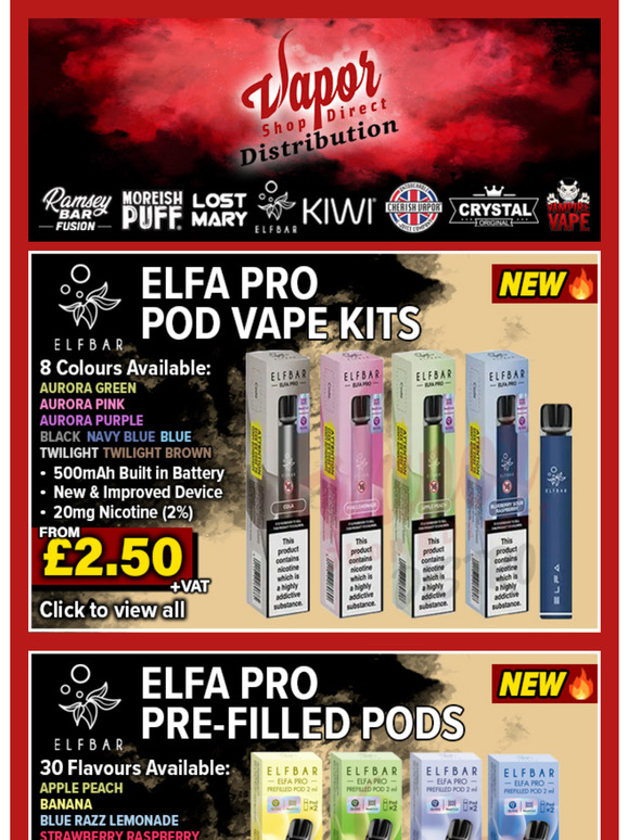 ELFA PRO Kits & Pre-Filled Pods🔥 Plus ELF Bar V2 Available in All Flavours