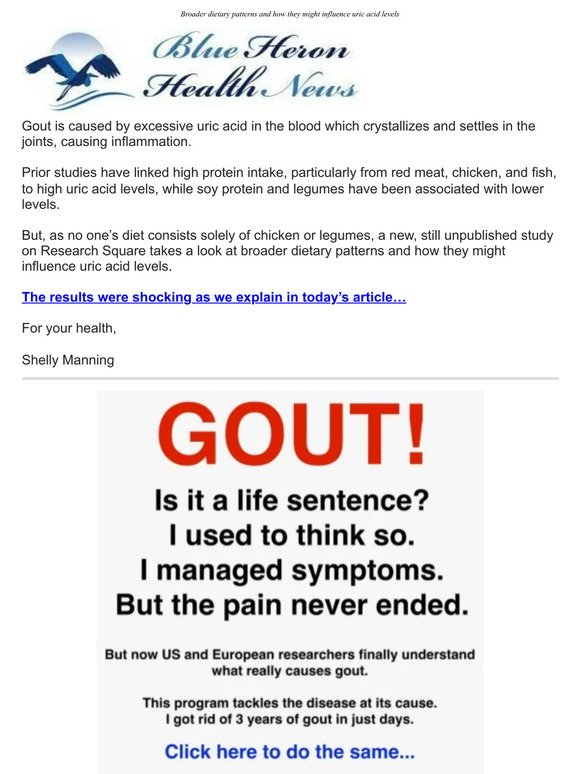 This Dietary Pattern Tackles Gout