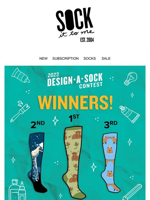 🧦🎉 Winners of the Design a Sock Contest! 🎉🧦