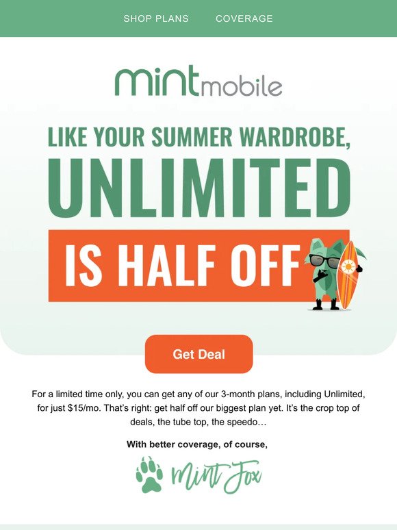 Get Unlimited premium wireless for just $15/mo