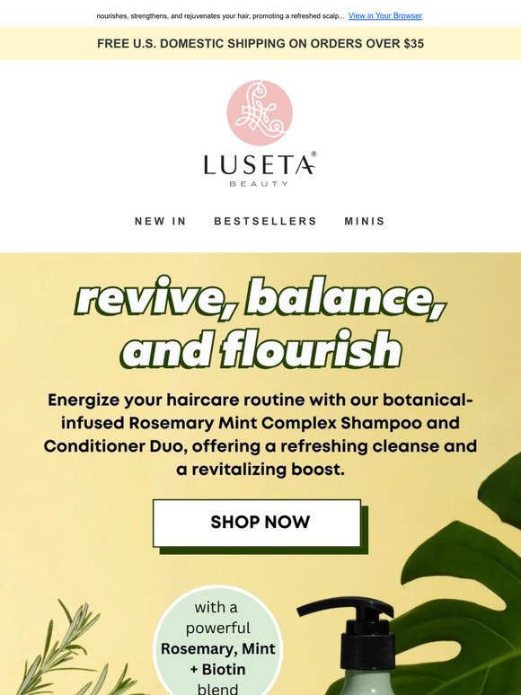 Luseta Beauty, Rosemary Mint Complex, Hair & Scalp Strengthening Serum, for All Hair & Scalp Types