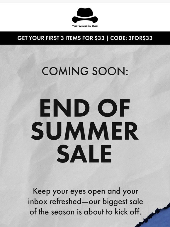 The End of Summer Sale is almost here…