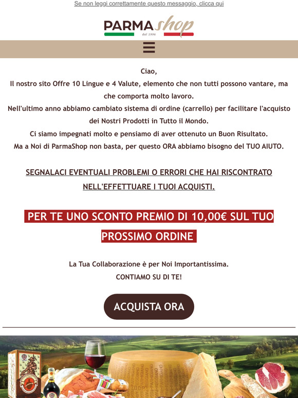🇮🇹 Aiutaci a Migliorare ParmaShop! Riceverai Un Premio!  💪
