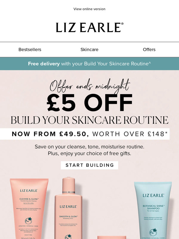 £5 off when you build your skincare routine
