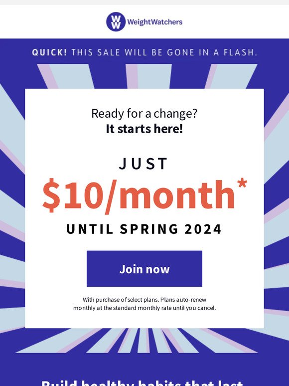 Flash sale! $10/mo until spring 2024