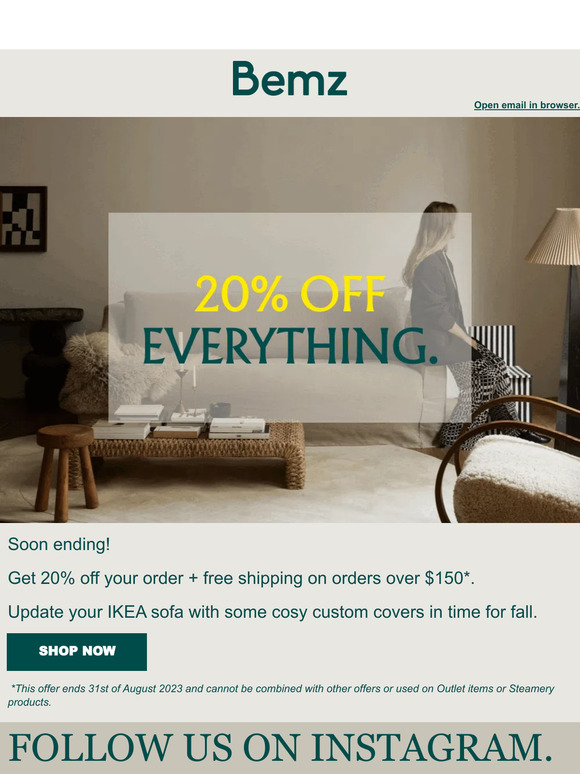 It's almost over- 20% off everything 🍂