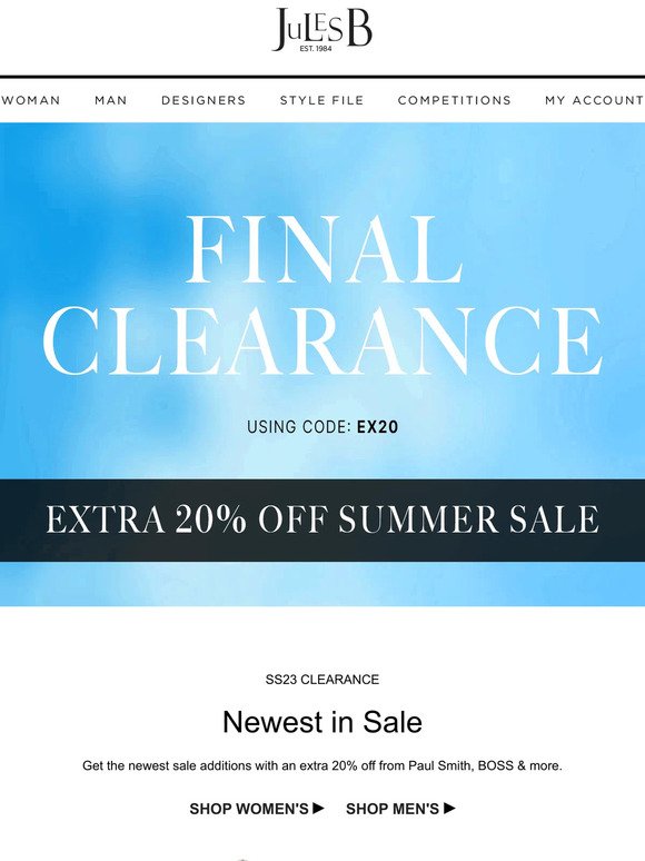 Extra 20% off SALE continues