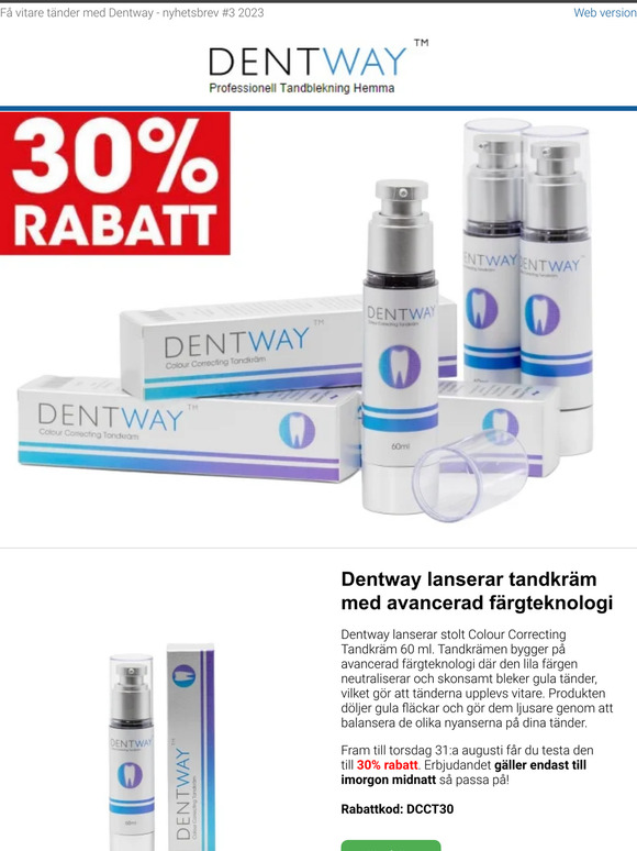 Prova Dentways nya tandkräm - få 30% rabatt