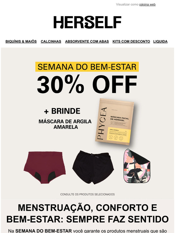 COMEÇOU!💆🏾‍♀️Semana do bem-estar com 30% OFF + brinde!