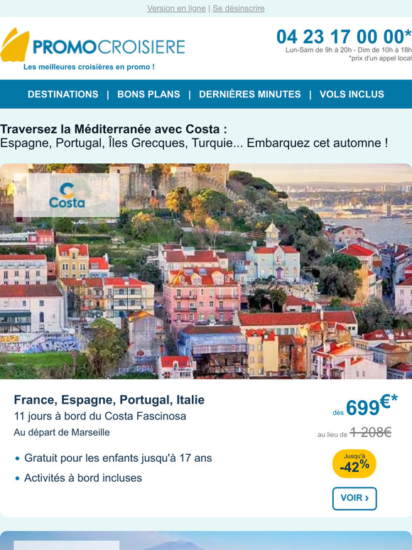 🌊 Costa | Top 10 croisières à faire cet automne !