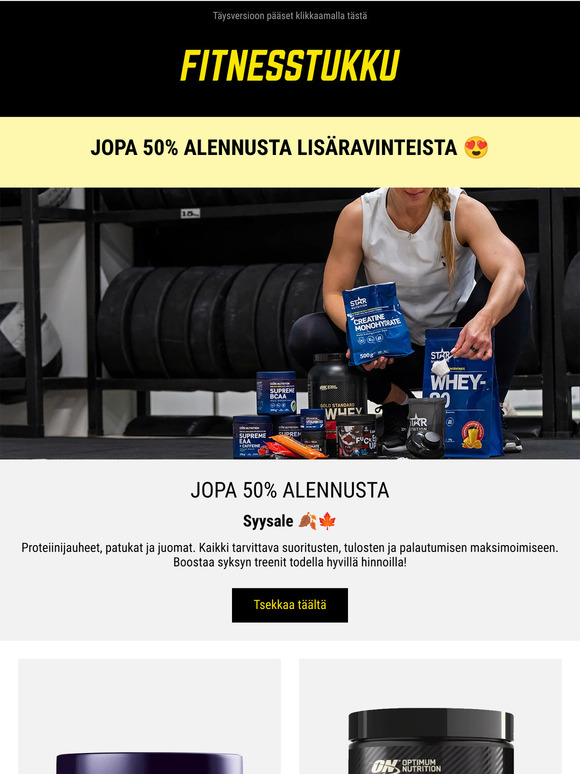 Syysale on täällä - Jopa 50% alennusta lisäravinteista