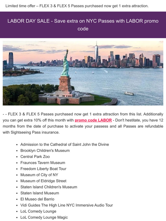 Sightseeing flex cheap pass promo code