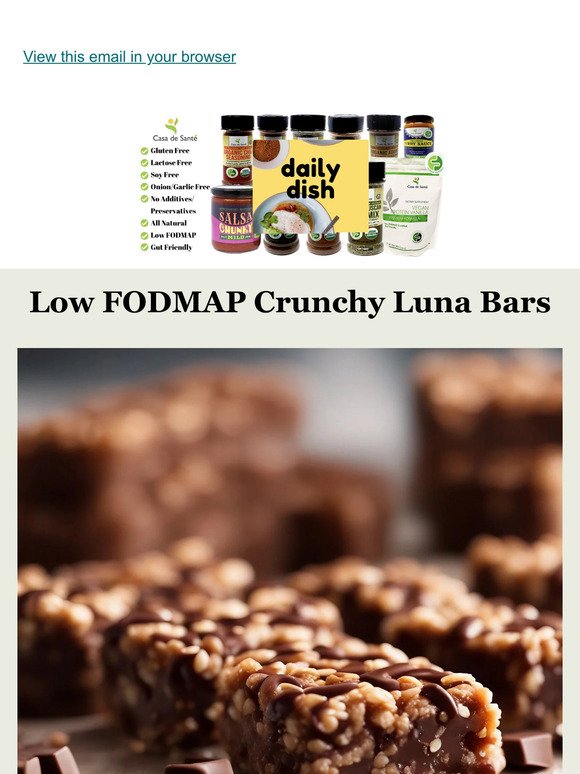 Low FODMAP Crunchy Luna Bars, GF, DF