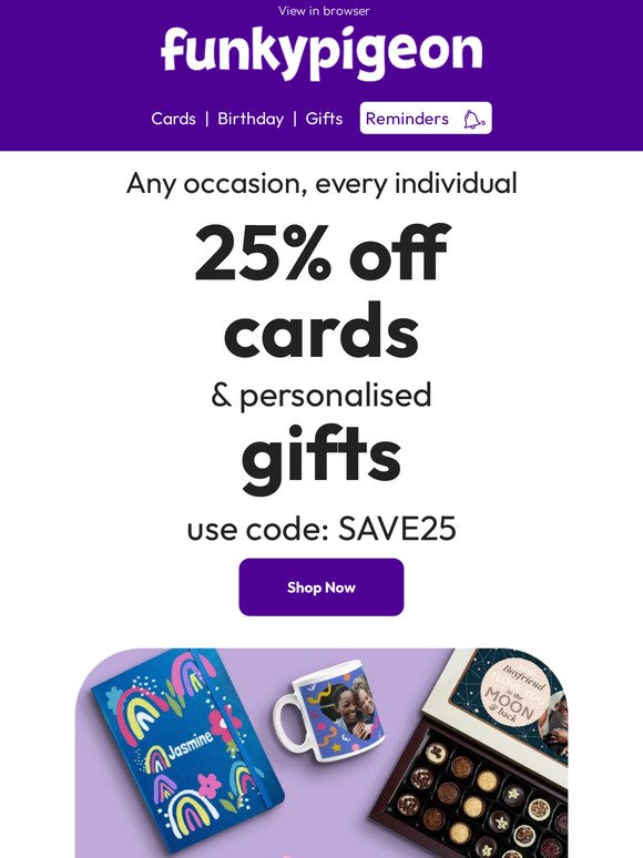 —, grab 25% off cards and gifts! 👏