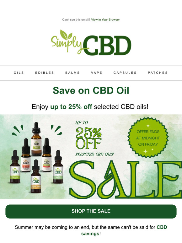 CBD Oils On Sale Now - Unwind & Recharge!