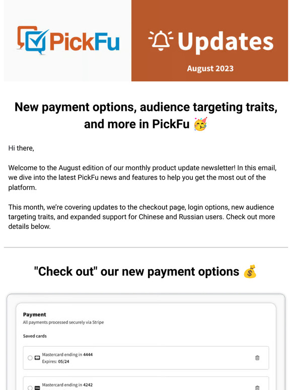 What’s new in PickFu – August updates 🥳