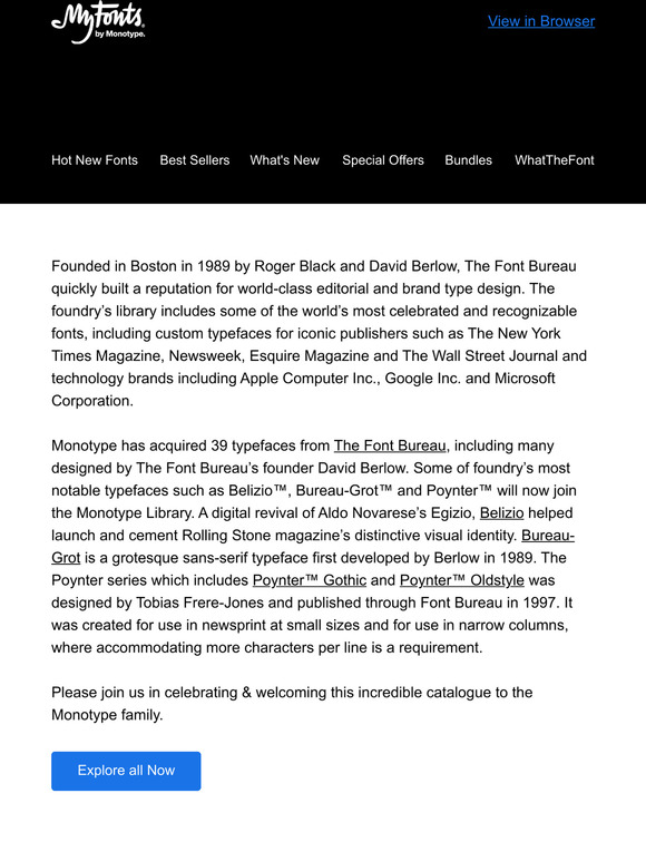 Exciting News: The Font Bureau