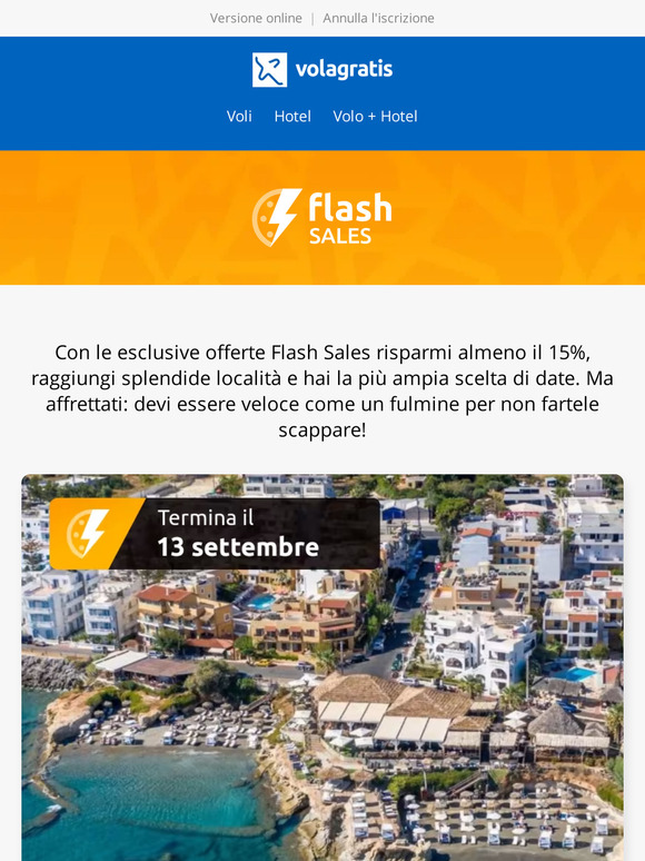 Vacanze da 197 € con Flash Sales