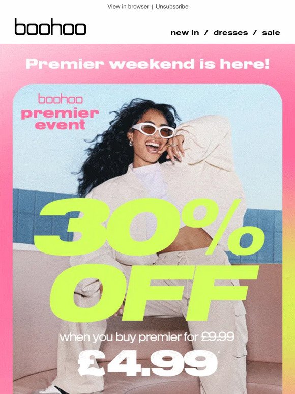 30% Off When You Buy Premier For £4.99!